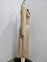 Women’s Collared Button Front Belted Midi Dress