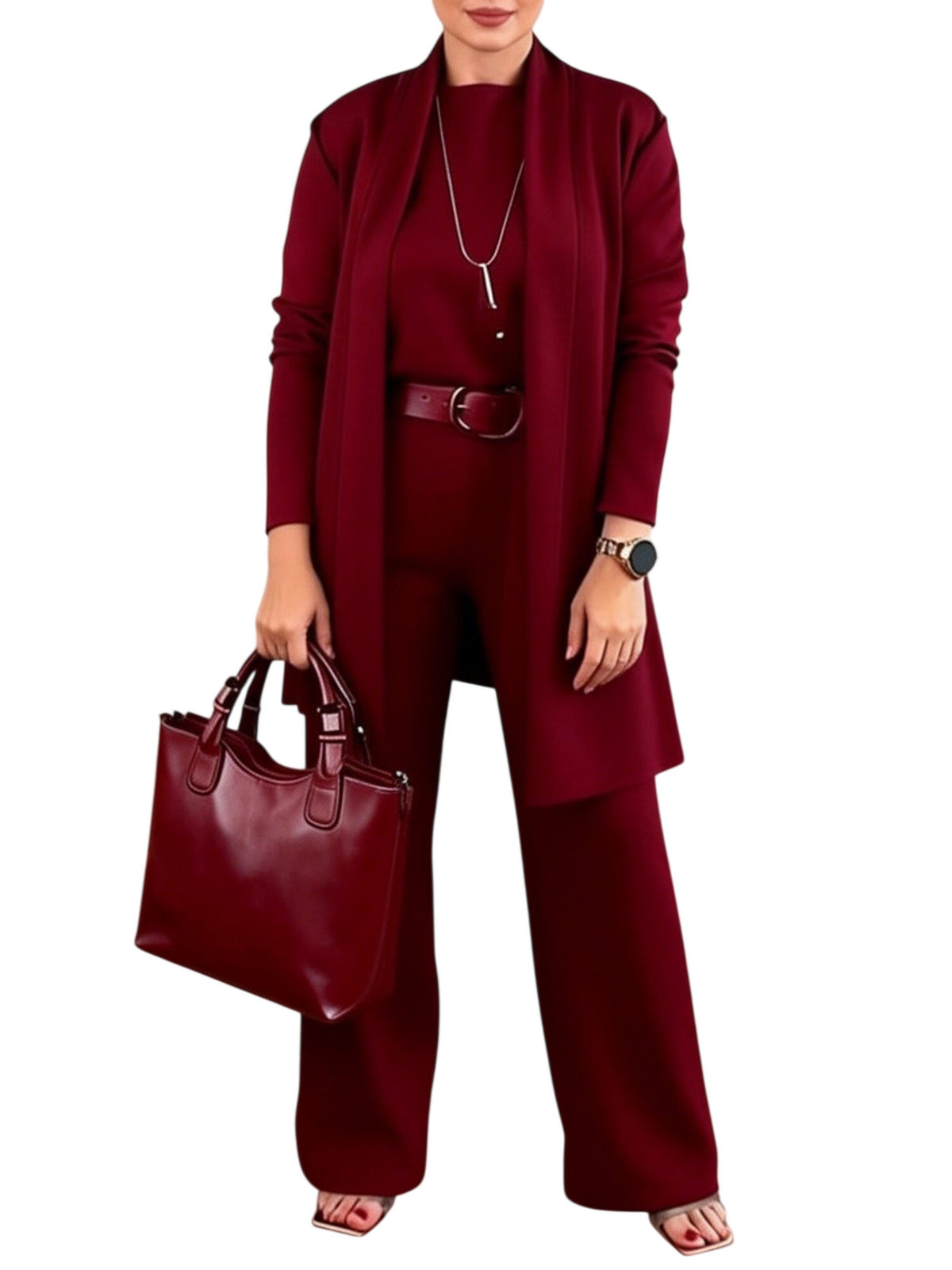 Women’s 3 Piece Cardigan Top & Pants Set