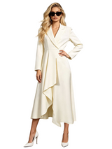 Women’s Tailored Asymmetrical Ruffle Midi Dress
