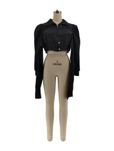 Women’s Cropped Collared Button Front Top
