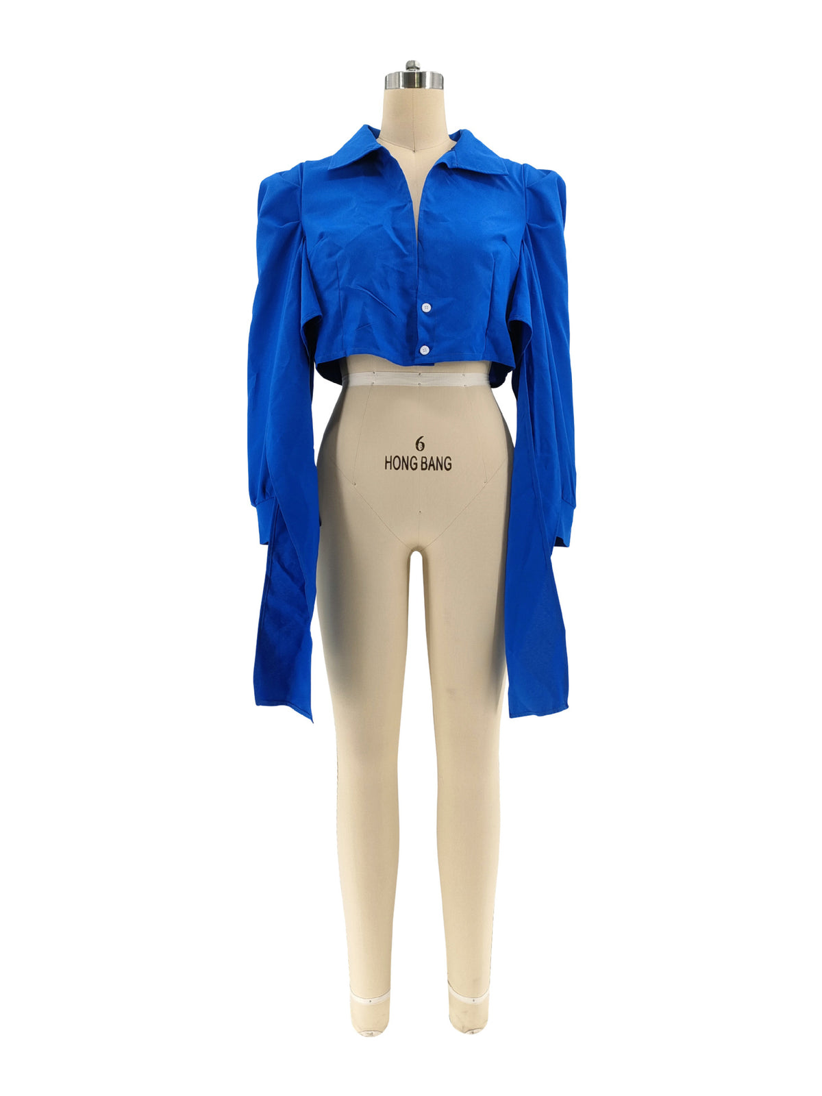 Women’s Cropped Collared Button Front Top