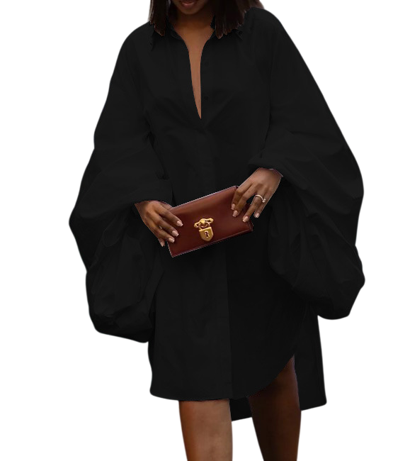 Women’s Oversized Button Front Shirt Dress
