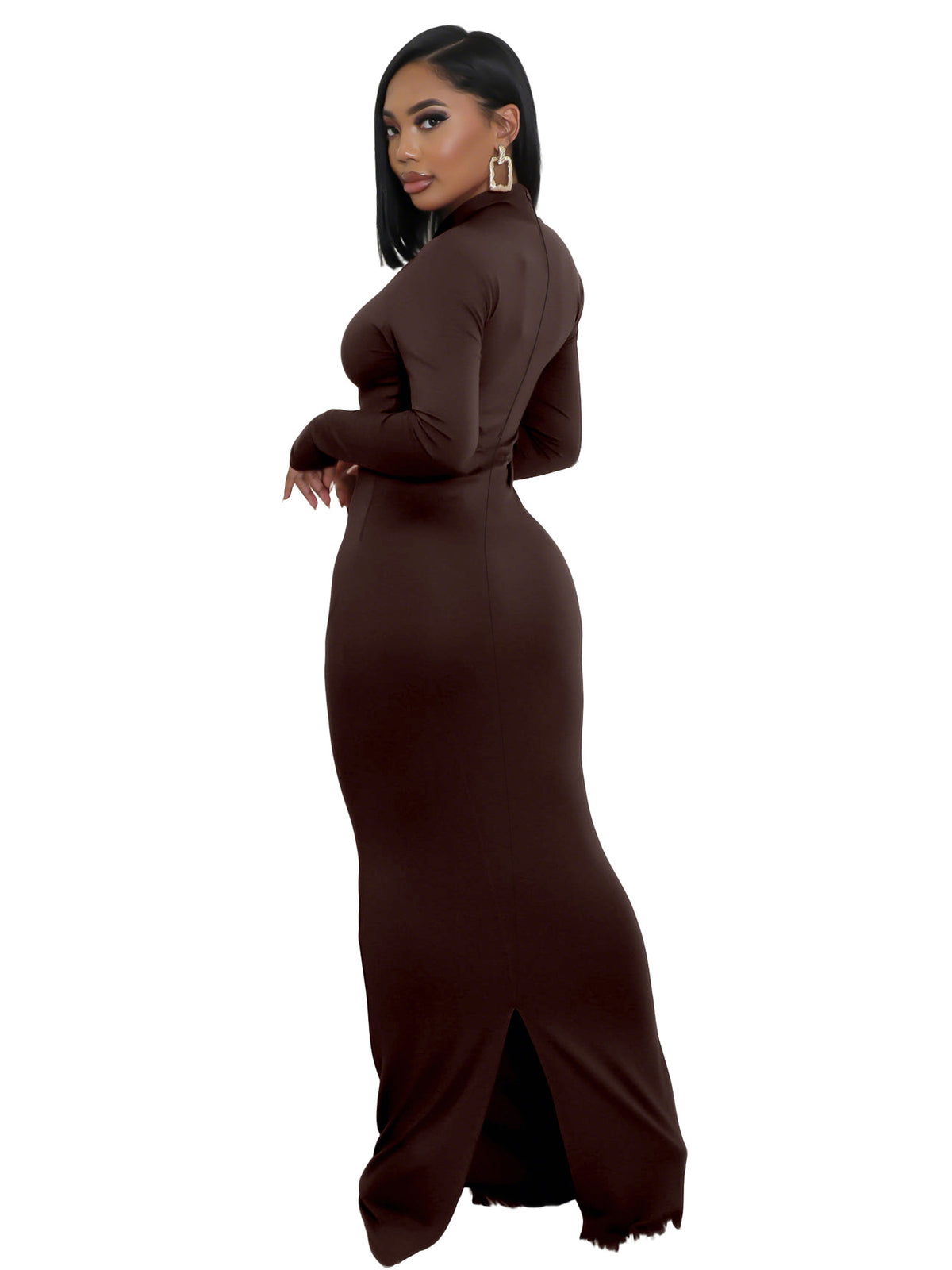 Women’s One Shoulder Long Sleeve Maxi Dress