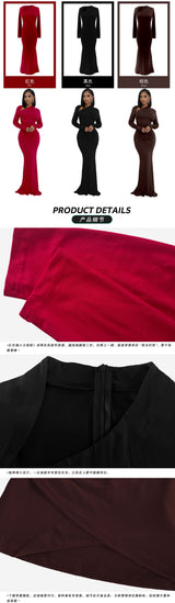 Women’s One Shoulder Long Sleeve Maxi Dress