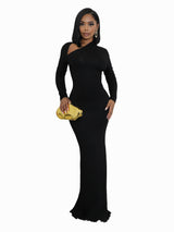Women’s One Shoulder Long Sleeve Maxi Dress