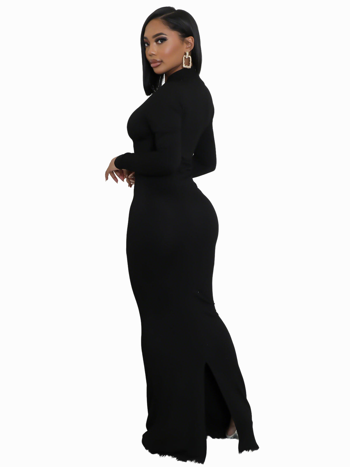 Women’s One Shoulder Long Sleeve Maxi Dress