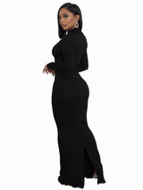 Women’s One Shoulder Long Sleeve Maxi Dress