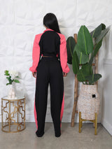 Women’s Color Block Crop Top & Wide Leg Set
