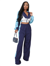 Women’s Color Block Crop Top & Wide Leg Set