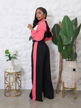 Women’s Color Block Crop Top & Wide Leg Set