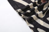 Women’s Zebra Print Sheer Sleeve Maxi Dress