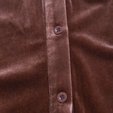 Women’s Velvet Button Front Shirt with Pocket