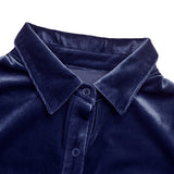 Women’s Velvet Button Front Shirt with Pocket