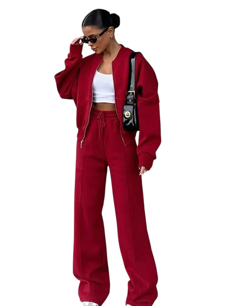 Women’s Cropped Jacket & Wide Leg Pants Set