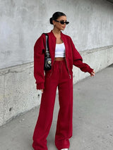 Women’s Cropped Jacket & Wide Leg Pants Set