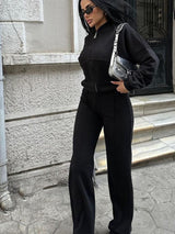 Women’s Cropped Jacket & Wide Leg Pants Set