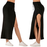Women’s Knit Drawstring Flared Maxi Skirt