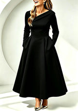 Women’s Elegant Off Shoulder Fit & Flare Dress