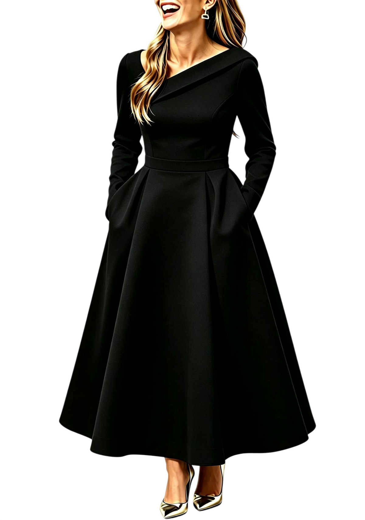 Women’s Elegant Off Shoulder Fit & Flare Dress
