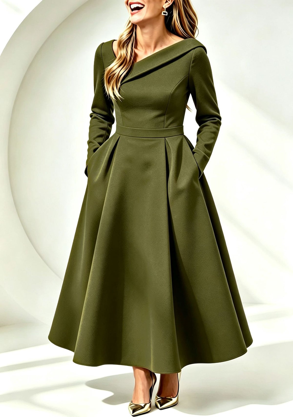 Women’s Elegant Off Shoulder Fit & Flare Dress