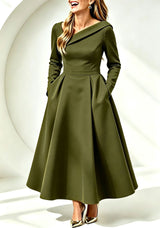 Women’s Elegant Off Shoulder Fit & Flare Dress