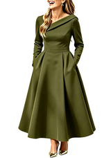 Women’s Elegant Off Shoulder Fit & Flare Dress