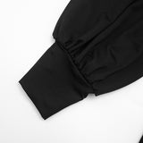 Women’s Ruched High Neck Balloon Sleeve Mini Dress