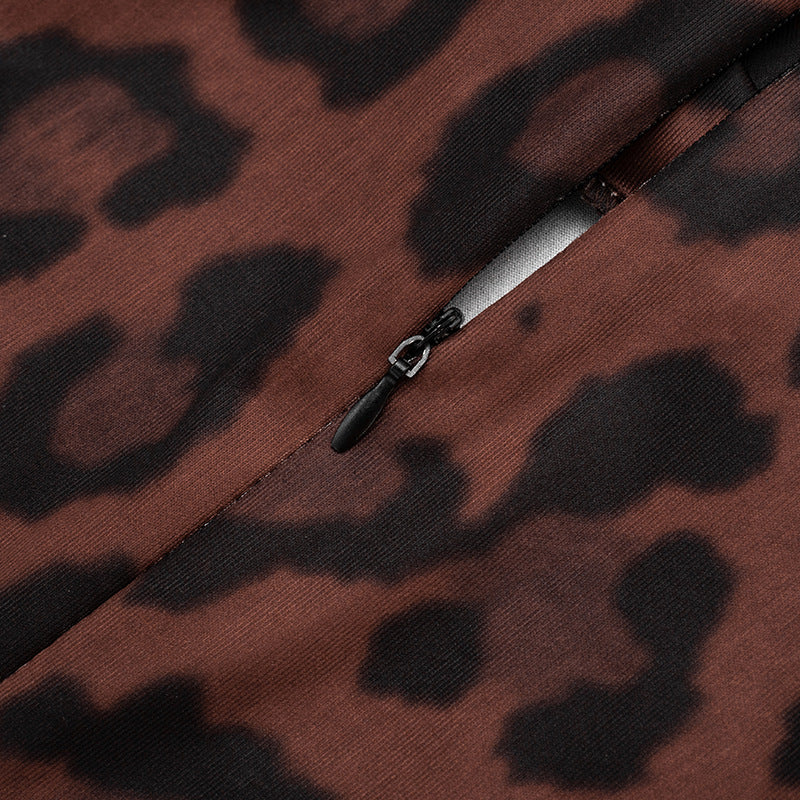 Women’s Leopard Print Long Sleeve Romper