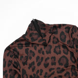Women’s Leopard Print Long Sleeve Romper
