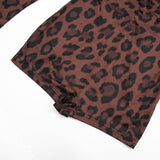 Women’s Leopard Print Long Sleeve Romper