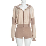 Women’s Zip Front Jacket & Shorts Set