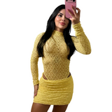 Women’s Lace Long Sleeve Top & Skirt Set