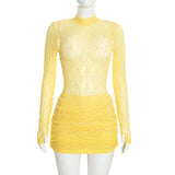 Women’s Lace Long Sleeve Top & Skirt Set