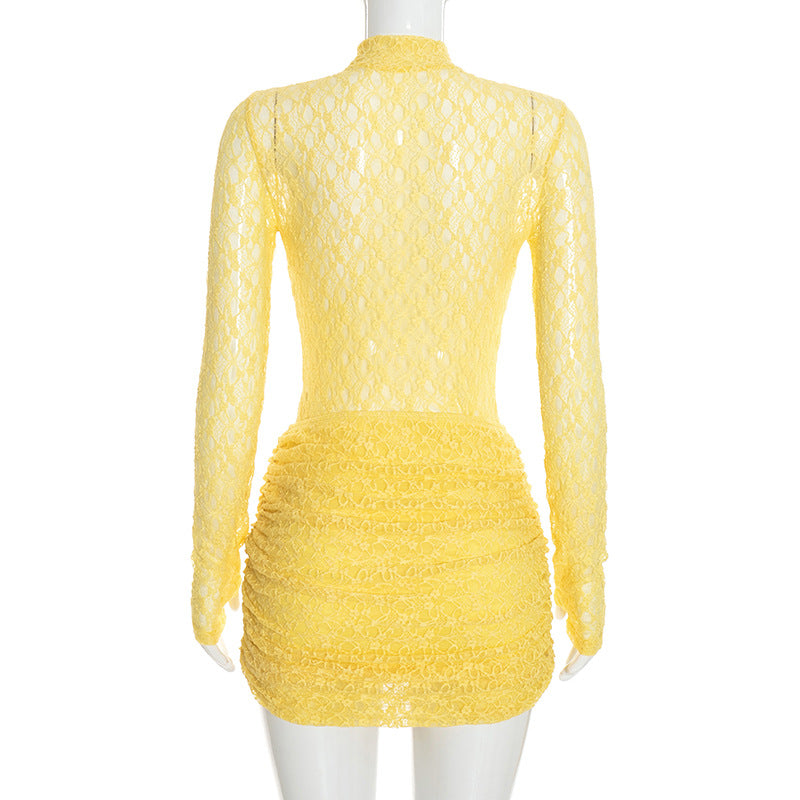 Women’s Lace Long Sleeve Top & Skirt Set