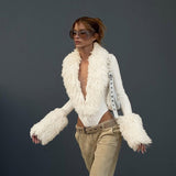 Women’s Faux Fur Trim Cropped Jacket