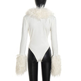 Women’s Faux Fur Trim Cropped Jacket