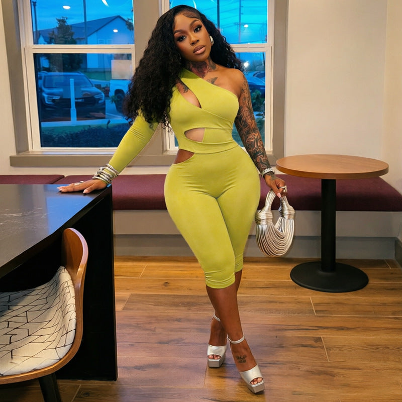 Women’s One Shoulder Cutout Romper