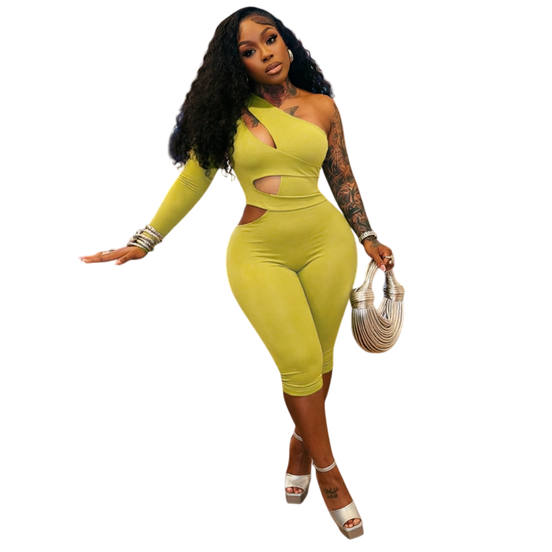 Women’s One Shoulder Cutout Romper