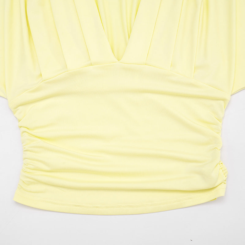 Women’s Ruched V-Neck Top & Leggings Set