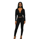 Women’s Ruched V-Neck Top & Leggings Set