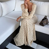 Women’s Polka Dot Crop Top & Maxi Skirt Set