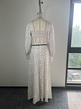 Women’s Polka Dot Crop Top & Maxi Skirt Set