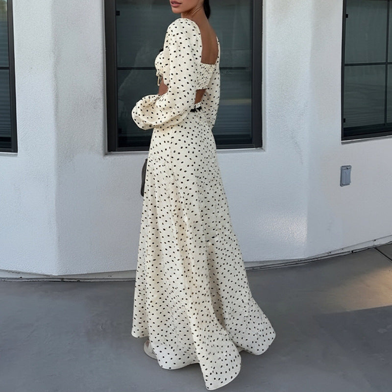 Women’s Polka Dot Crop Top & Maxi Skirt Set