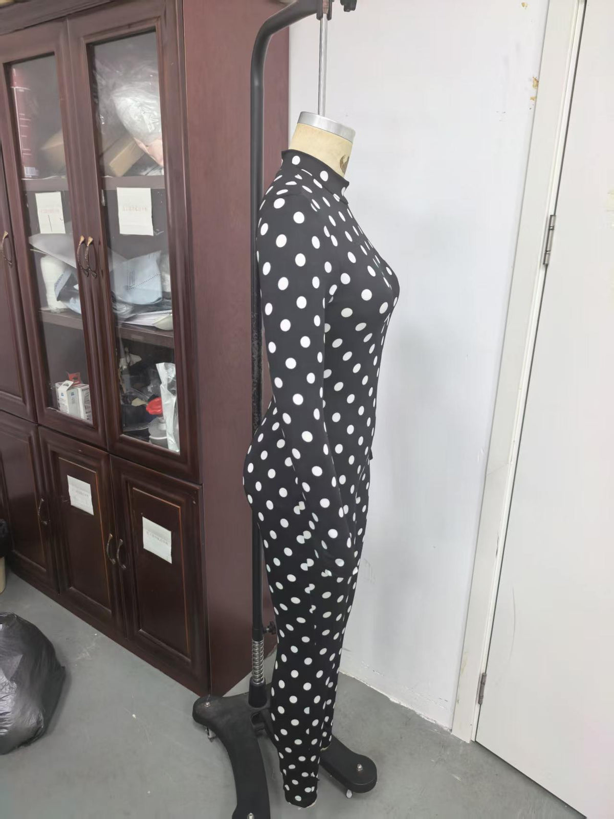 Women’s Polka Dot High Neck Jumpsuit