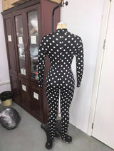 Women’s Polka Dot High Neck Jumpsuit