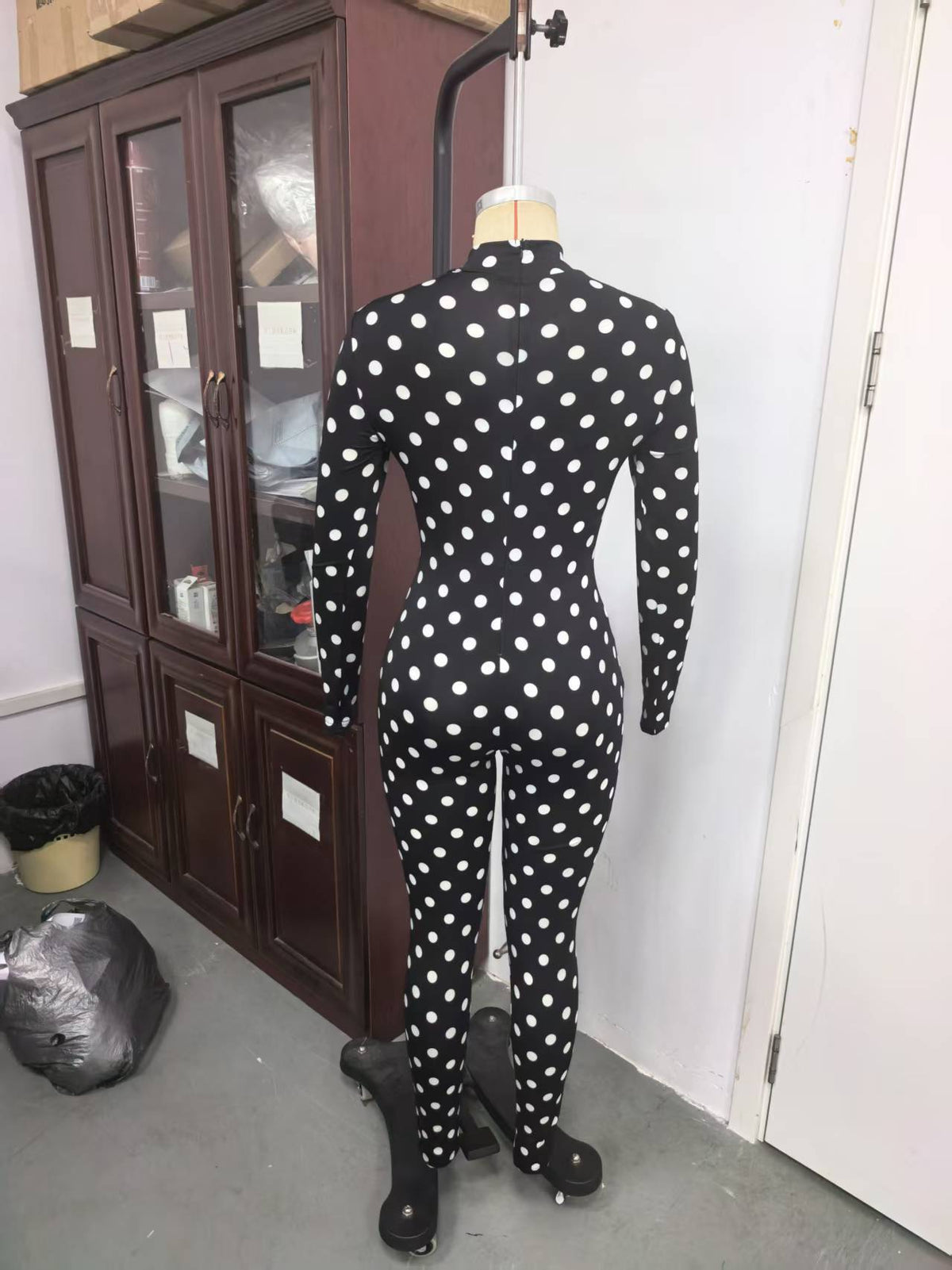 Women’s Polka Dot High Neck Jumpsuit