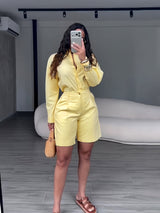 Women’s Button Front Shirt & Shorts Set