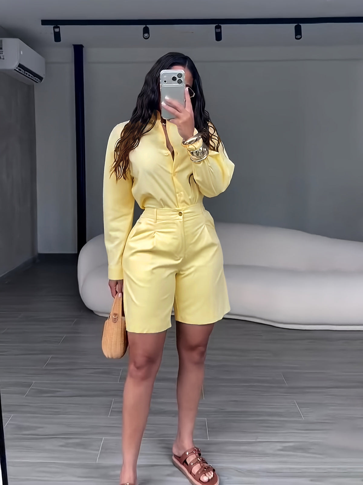 Women’s Button Front Shirt & Shorts Set