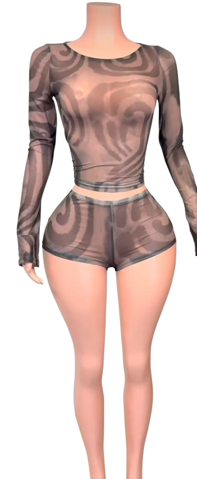 Women’s Printed Crop Top & Shorts Set