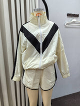 Women’s Hooded Zip Jacket & Shorts Set